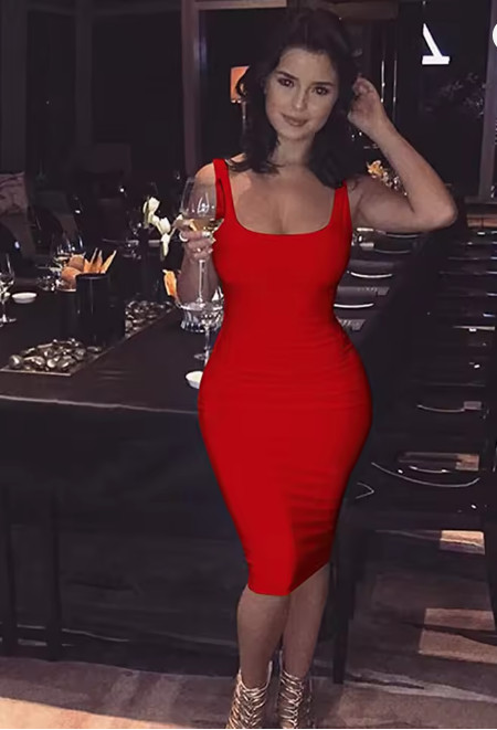 Tank Top Midi Dress Summer Sexy Tank Top Midi Dress – Sleeveless Bodycon - Image 5