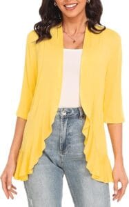 butter yellow cardigans