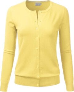 yellow Cardigan Sweater