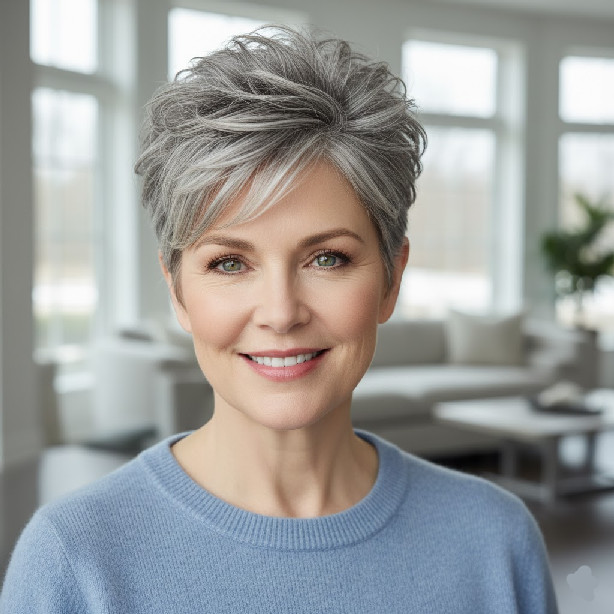 Hairstyles for Women Over 50 with Round Faces
