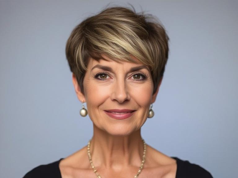 Asymmetrical Pixies for women over 50