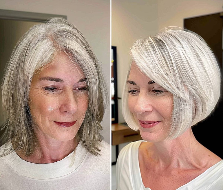 stylish short haircuts for older women