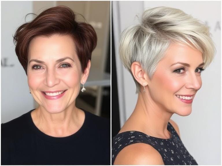 stylish short haircuts for older women