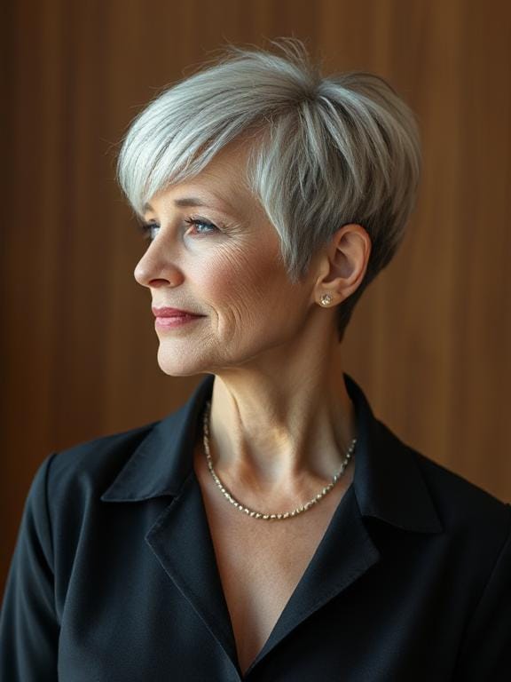 stylish short haircuts for older women
