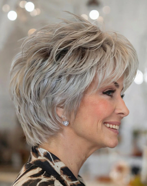 stylish short haircuts for older women