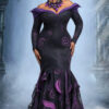 Plus Size Black Halloween Mermaid Bodycon Maxi Dress
