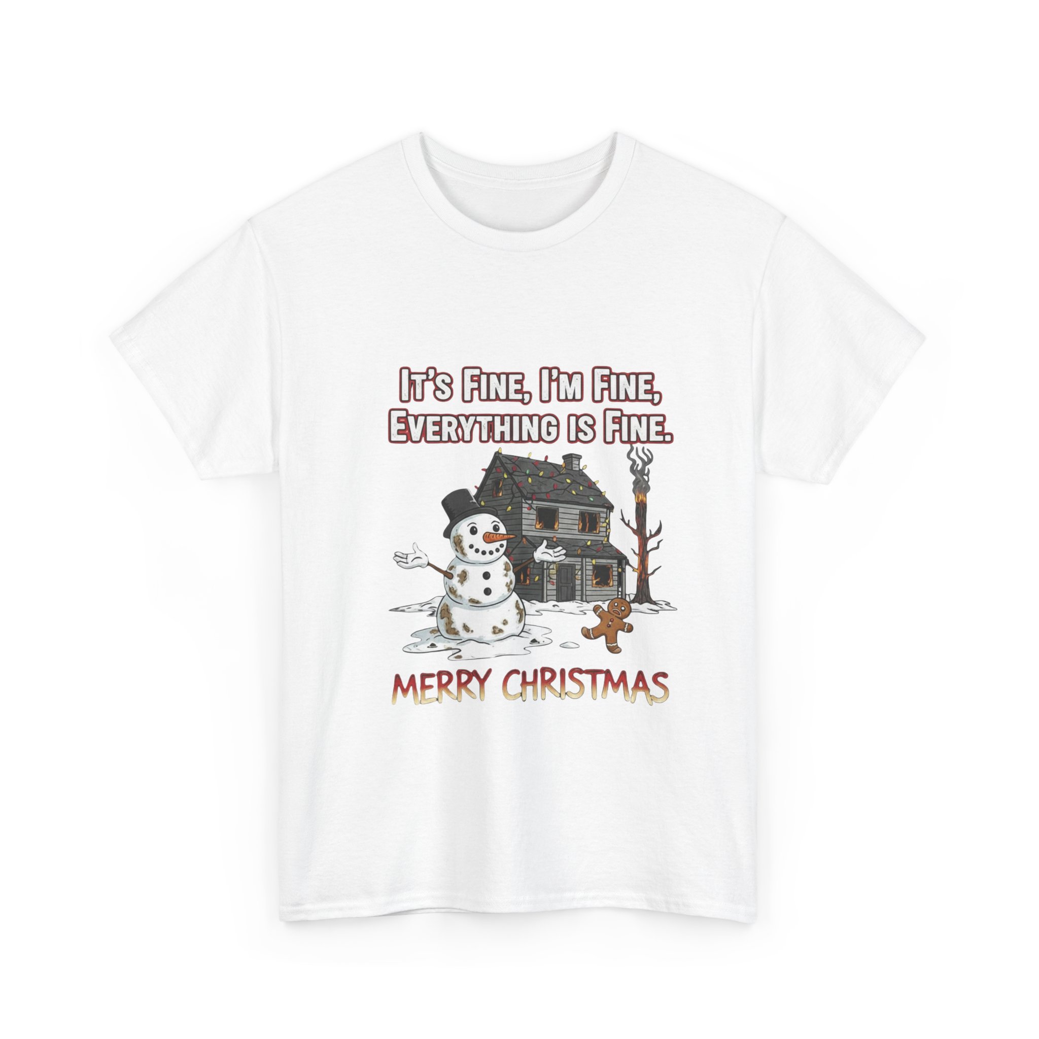 Funny Christmas Snowman T-Shirt Funny Christmas Snowman T-Shirt – “It’s Fine, I’m Fine, Everything Is Fine” Holiday Tee