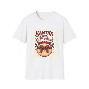 “Santa’s Little Gift Inside” Funny Pregnant Christmas T-Shirt