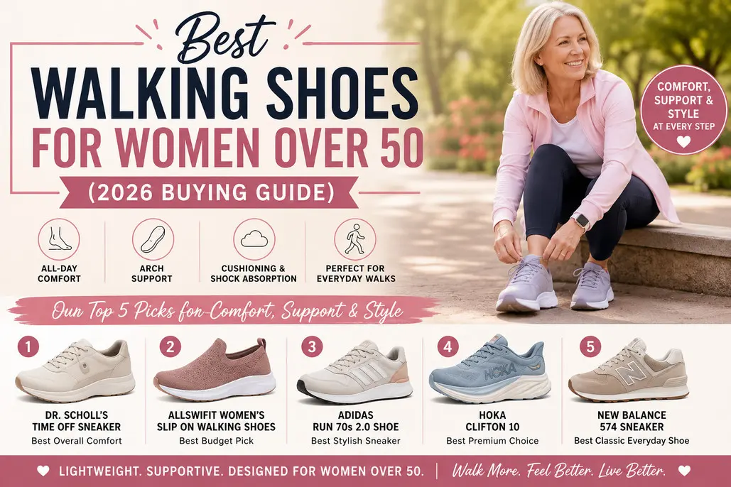 5 Best Walking Shoes for Women Over 50 That Deliver Comfort and Support (2026)